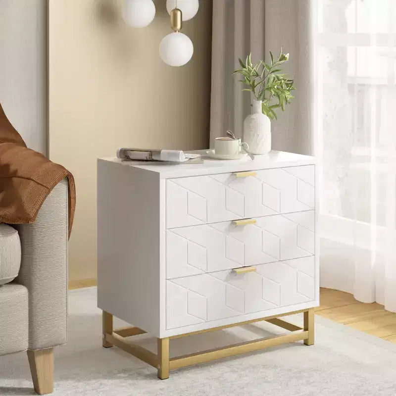 3 Drawer Dresser, Wood Chest Drawers with Storage for Closet, Bedroom, Drawers Dresser