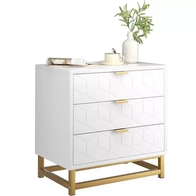 3 Drawer Dresser, Wood Chest Drawers with Storage for Closet, Bedroom, Drawers Dresser