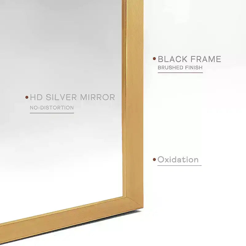 MAYEERTY 20x30 Metal Decorative Wall Mirror Framed Arched for Wall Gold