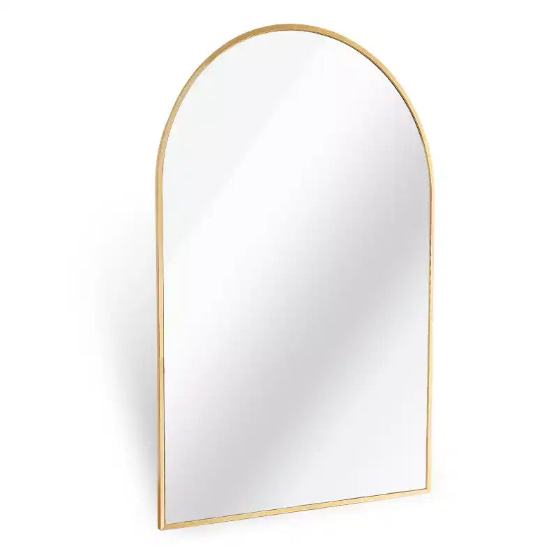 MAYEERTY 20x30 Metal Decorative Wall Mirror Framed Arched for Wall Gold