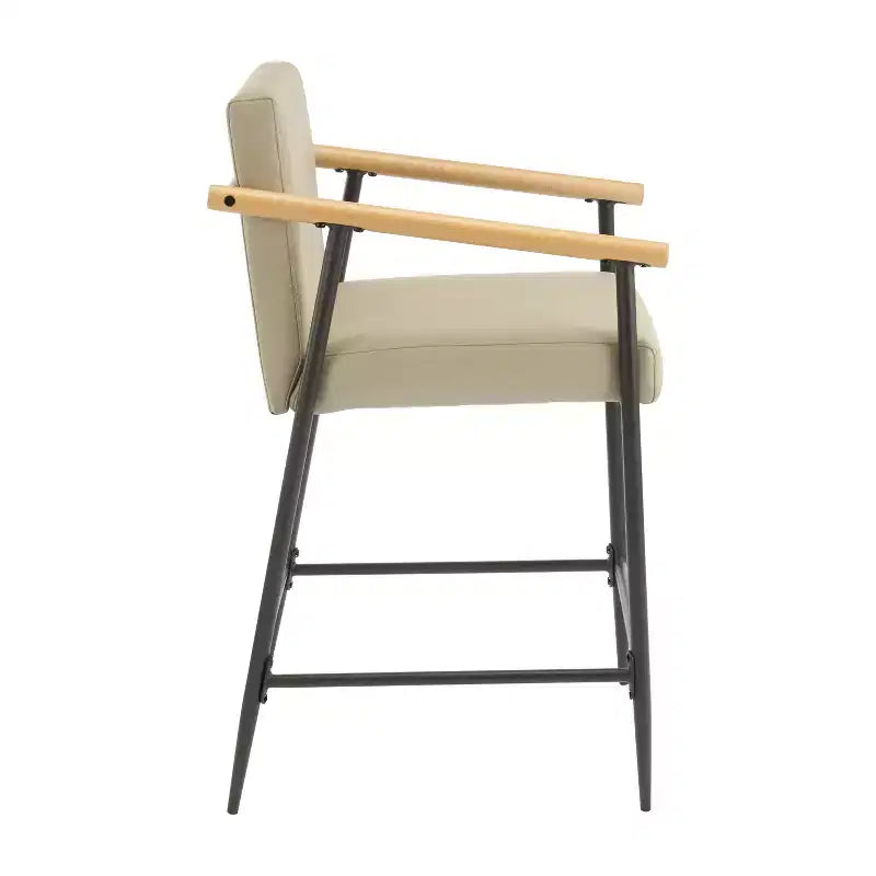 Christopher Knight Home Emil Mid Century Modern Upholstered Counter Stool with Iron Frame (Set of 2)