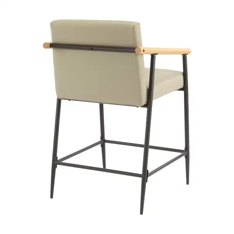 Christopher Knight Home Emil Mid Century Modern Upholstered Counter Stool with Iron Frame (Set of 2)