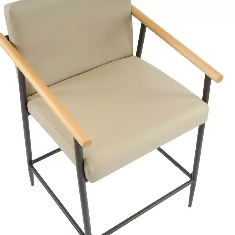 Christopher Knight Home Emil Mid Century Modern Upholstered Counter Stool with Iron Frame (Set of 2)
