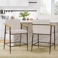 Christopher Knight Home Emil Mid Century Modern Upholstered Counter Stool with Iron Frame (Set of 2)