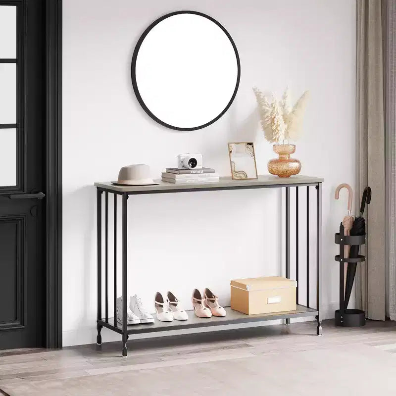 Entryway Table, 2-Tier Entryway Console Table, Narrow Sofa Table, Industrial Console Table for Hallway, Entryway, Living Room, Foyer