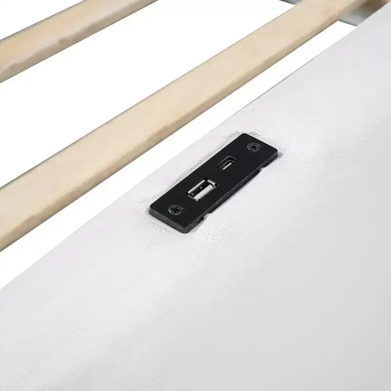 GDFStudio Chloe Twin Size Upholstered Montessori Floor Bed with Safety Rail