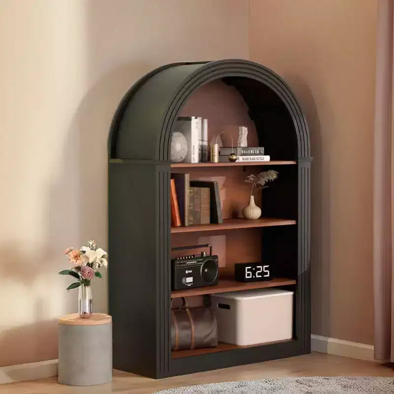 GDFStudio Conrad Modern 45.9 Wood Open Floor Arched Bookcase with 4 Shelves