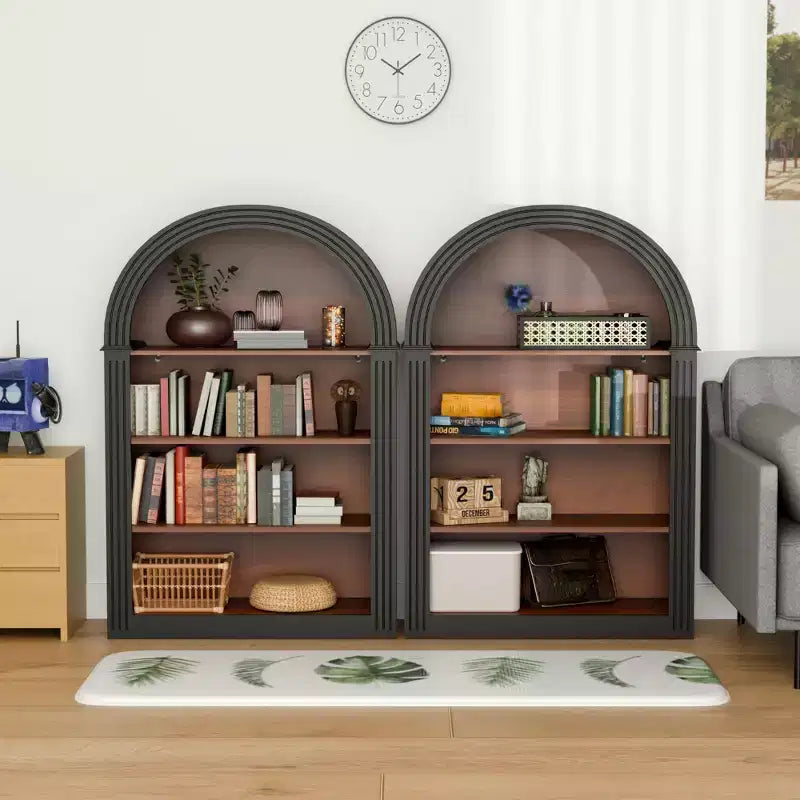 GDFStudio Conrad Modern 45.9 Wood Open Floor Arched Bookcase with 4 Shelves