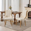 CLIHOME Set of 2 Mid-Century Style Dining Chairs with Curved Wood Trim & Sculpted Legs, Upholstered Comfort Accent Seating