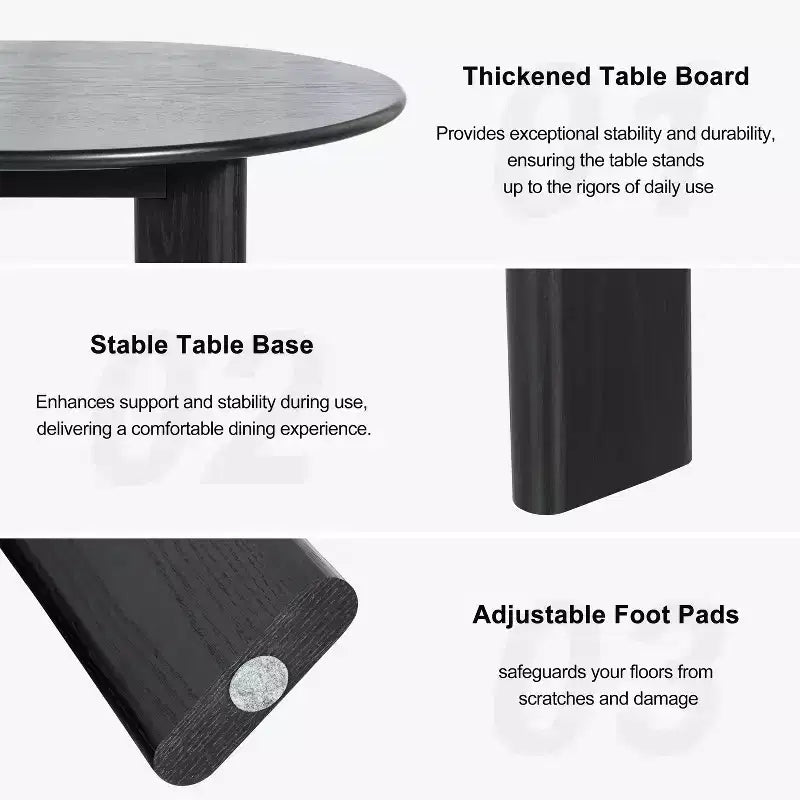 PexFix 67 x 33.5 Black Solid Wood Farmhouse Dining Table Oval Wood Top for Modern Dining Rooms & Family Gatherings