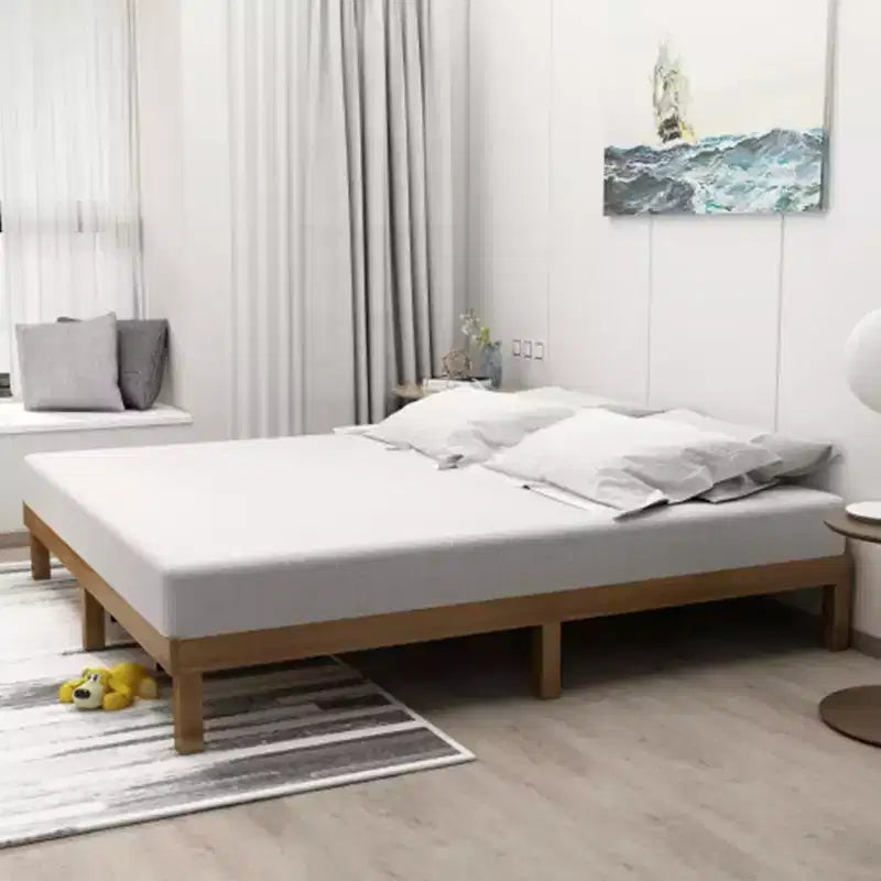 Acekool Solid Wood Platform Bed - Queen Size with Wood Slat Support & Underbed Storage