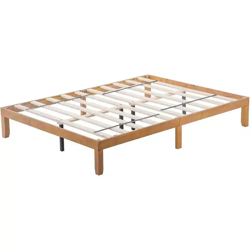 Acekool Solid Wood Platform Bed - Queen Size with Wood Slat Support & Underbed Storage