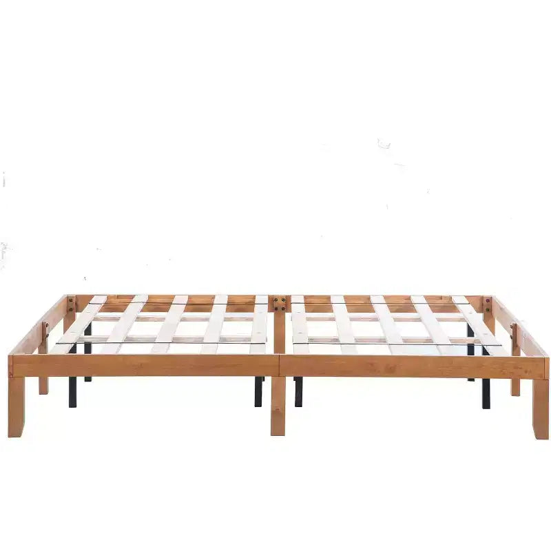 Acekool Solid Wood Platform Bed - Queen Size with Wood Slat Support & Underbed Storage