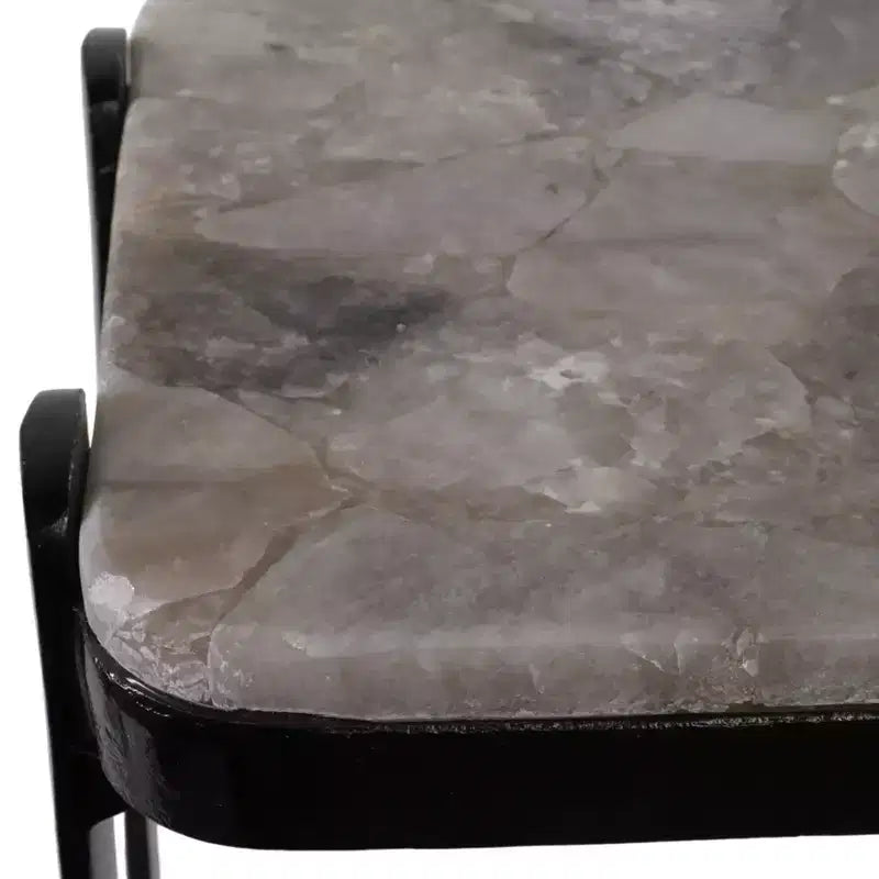 Metal & Aluminum Accent Table - Bronze Multi-Color Finish, Modern Side Table for Home, Office, Bedroom & Living Room Decor, 24 Inches