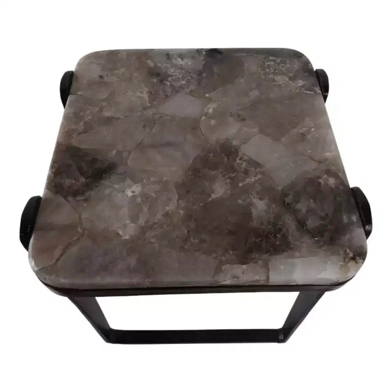 Metal & Aluminum Accent Table - Bronze Multi-Color Finish, Modern Side Table for Home, Office, Bedroom & Living Room Decor, 24 Inches