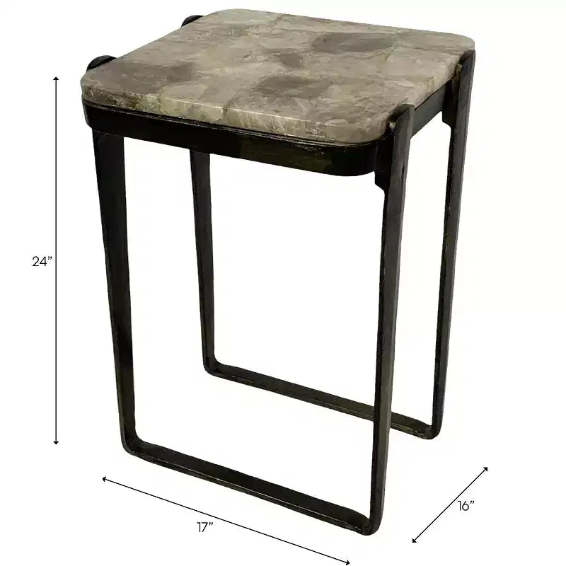 Metal & Aluminum Accent Table - Bronze Multi-Color Finish, Modern Side Table for Home, Office, Bedroom & Living Room Decor, 24 Inches