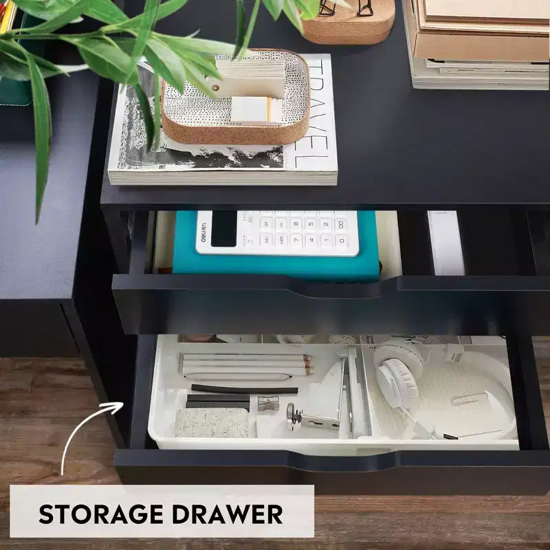 GALAXHERO 5-Drawer Chest, Wood Storage File Cabinet for Home Office or Study, Mobile Design with Wheels
