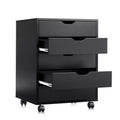 GALAXHERO 5-Drawer Chest, Wood Storage File Cabinet for Home Office or Study, Mobile Design with Wheels
