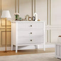 Fluted 3 Drawer Dresser, with Vertical Texture Wood Dresser for Bedroom, Living Room, Entryway,Nightstand with Storage Drawers
