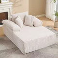 48.8''W Oversized Chaise Lounge Chair Sofa Bed, Corduroy Upholstered Boneless Sofa Bed with Pillows, Sleeper Sofa for Living Room, Bedroom