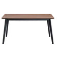 HomeRoots 59 Walnut and Black Wood Dining Table