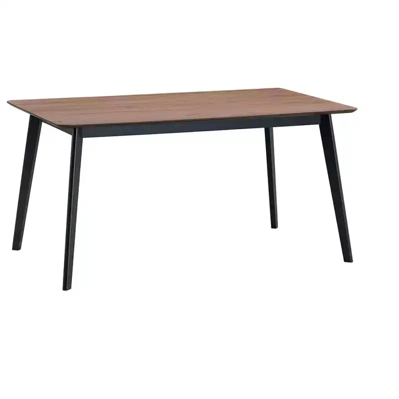 HomeRoots 59 Walnut and Black Wood Dining Table