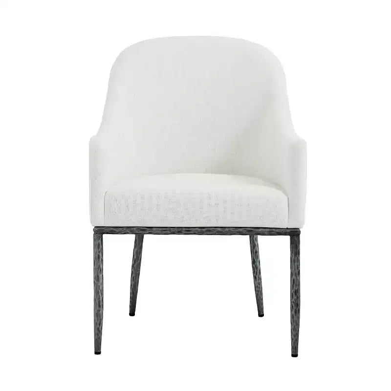 Christopher Knight Home Chanin Modern Iron Upholstered Dining Chair with Forged Pewter Metal Legs