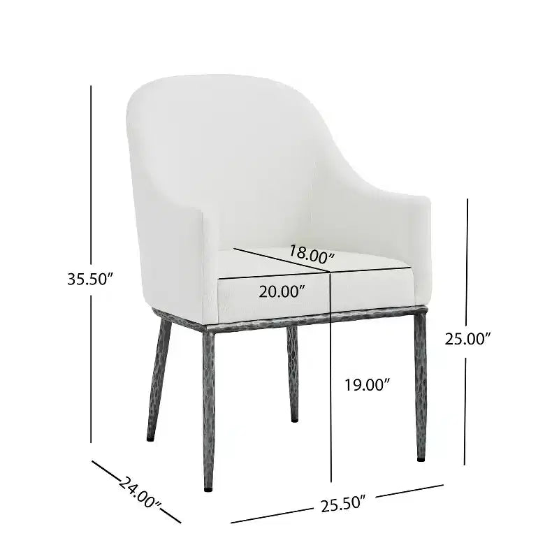 Christopher Knight Home Chanin Modern Iron Upholstered Dining Chair with Forged Pewter Metal Legs