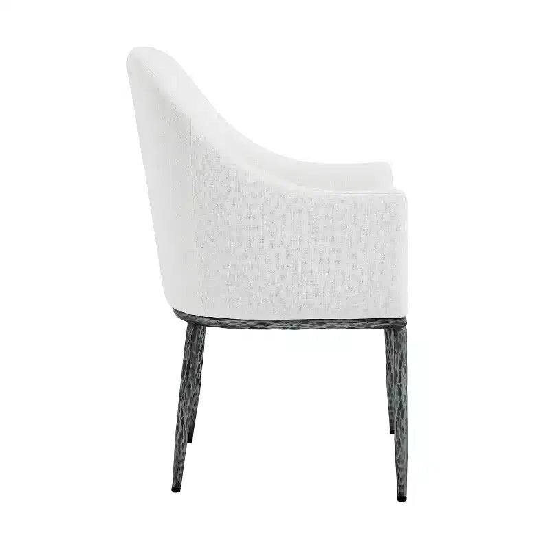 Christopher Knight Home Chanin Modern Iron Upholstered Dining Chair with Forged Pewter Metal Legs