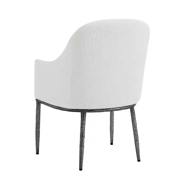Christopher Knight Home Chanin Modern Iron Upholstered Dining Chair with Forged Pewter Metal Legs