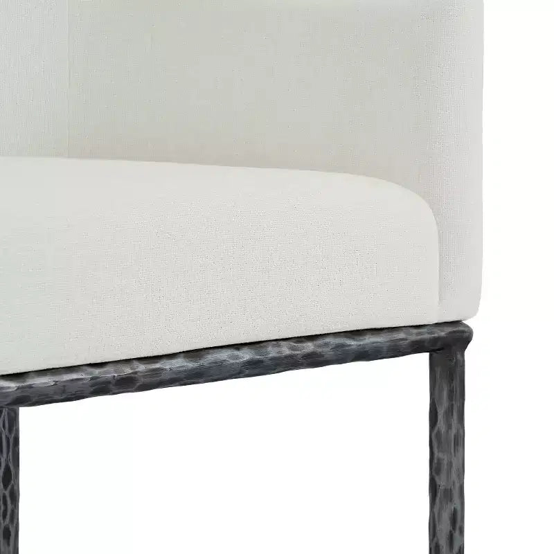 Christopher Knight Home Chanin Modern Iron Upholstered Dining Chair with Forged Pewter Metal Legs