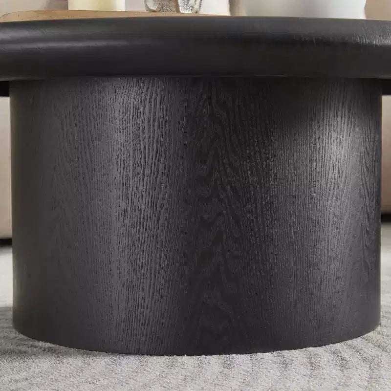 GDFStudio Aimee 2-Piece Modern Round Wood Coffee Table Set