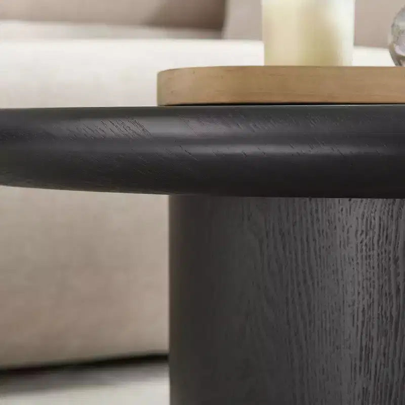 GDFStudio Aimee 2-Piece Modern Round Wood Coffee Table Set