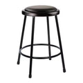 Hampden Furnishings 2pk 24" Heavy Duty Vinyl Padded Counter Height Barstool Black: Round Seat, Steel Frame, No Assembly Required