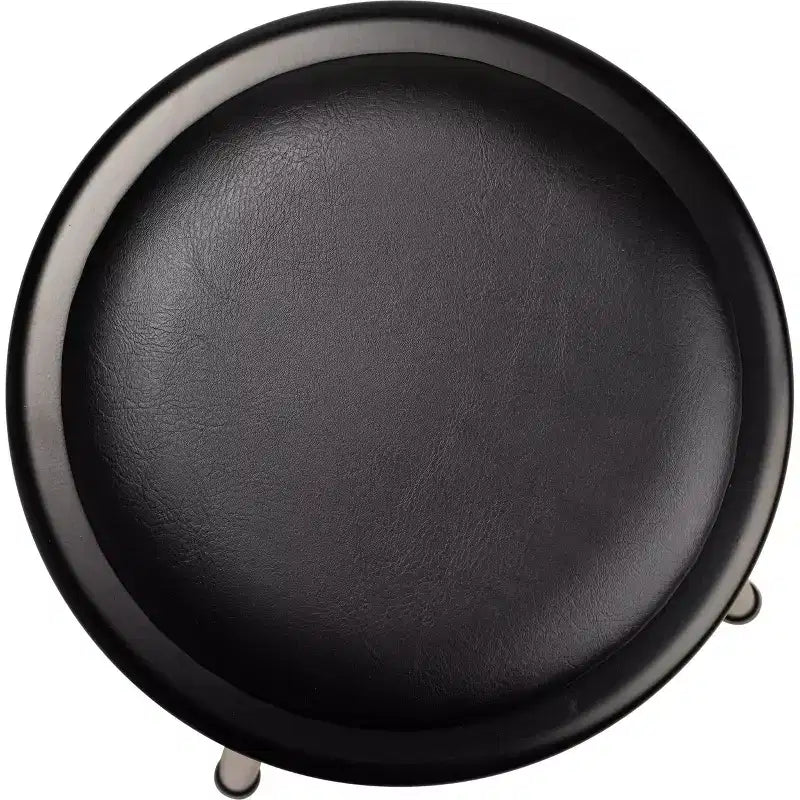 Hampden Furnishings 2pk 24" Heavy Duty Vinyl Padded Counter Height Barstool Black: Round Seat, Steel Frame, No Assembly Required