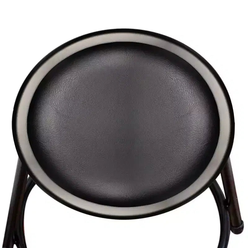 Hampden Furnishings 2pk 24" Heavy Duty Vinyl Padded Counter Height Barstool Black: Round Seat, Steel Frame, No Assembly Required