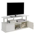 Designs2Go with 3 Cabinets TV Stand for TVs up to 60" White - Breighton Home: Mid-Century Modern Entertainment Center, Cable Management