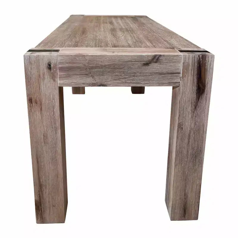 40 Woodstock Acacia Wood with Metal Inset Wide Bench Brushed Driftwood - Alaterre Furniture