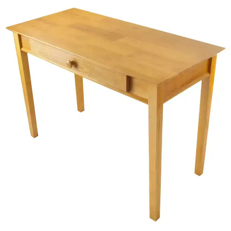 Studio Computer Desk Honey Brown - Winsome: Solid Wood, Pull-Out Tray, Luxury & Glam Style