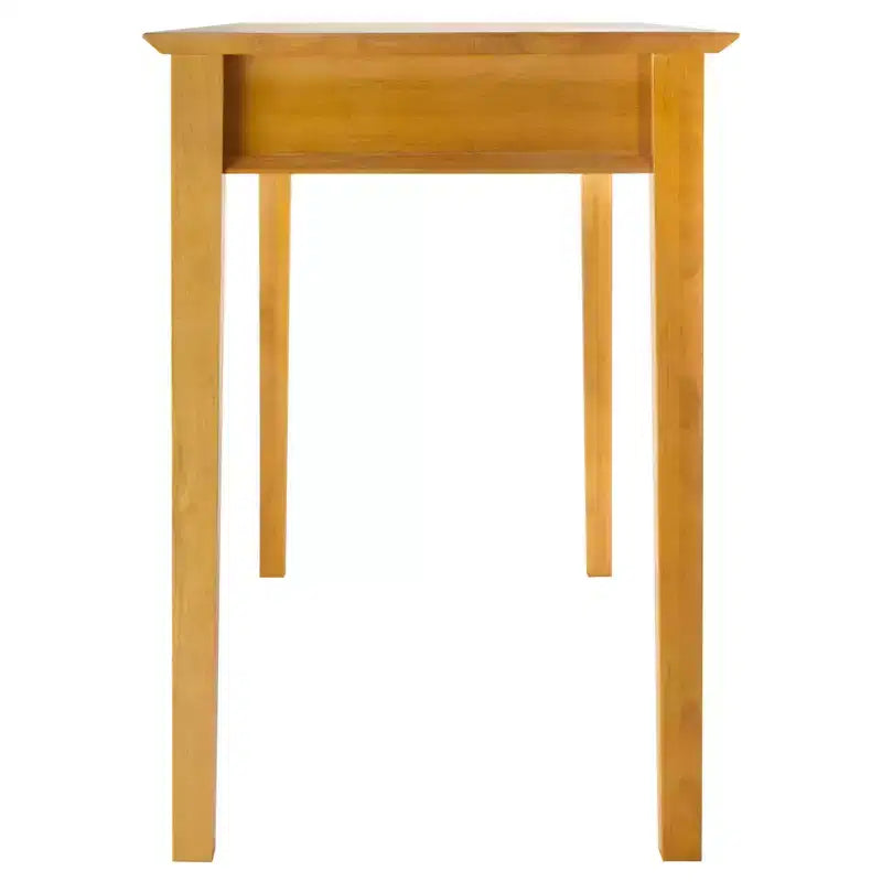Studio Computer Desk Honey Brown - Winsome: Solid Wood, Pull-Out Tray, Luxury & Glam Style