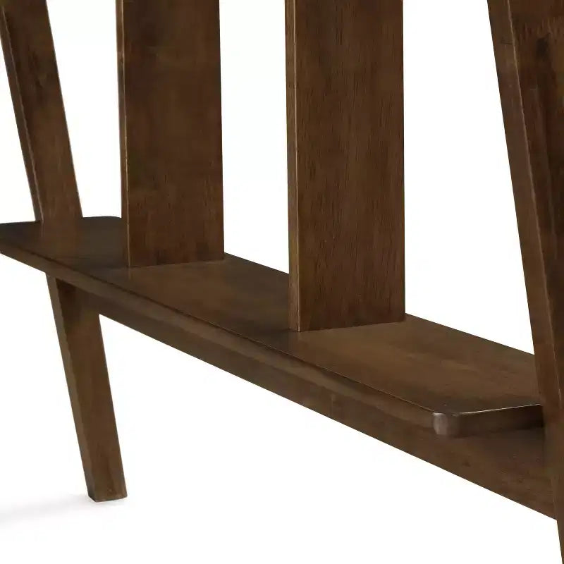 Darren Writing Desk Brown - Finch: Rubberwood Frame, MDF Surface, 43.3" Compact Computer Desk with Storage Drawer