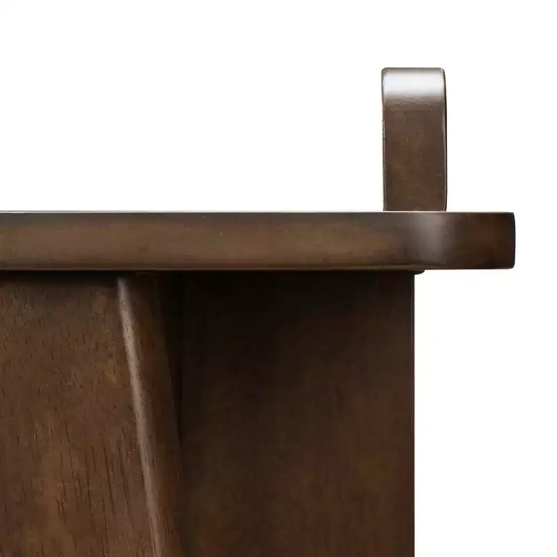 Darren Writing Desk Brown - Finch: Rubberwood Frame, MDF Surface, 43.3" Compact Computer Desk with Storage Drawer